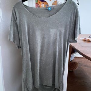 grey soft cut out back top